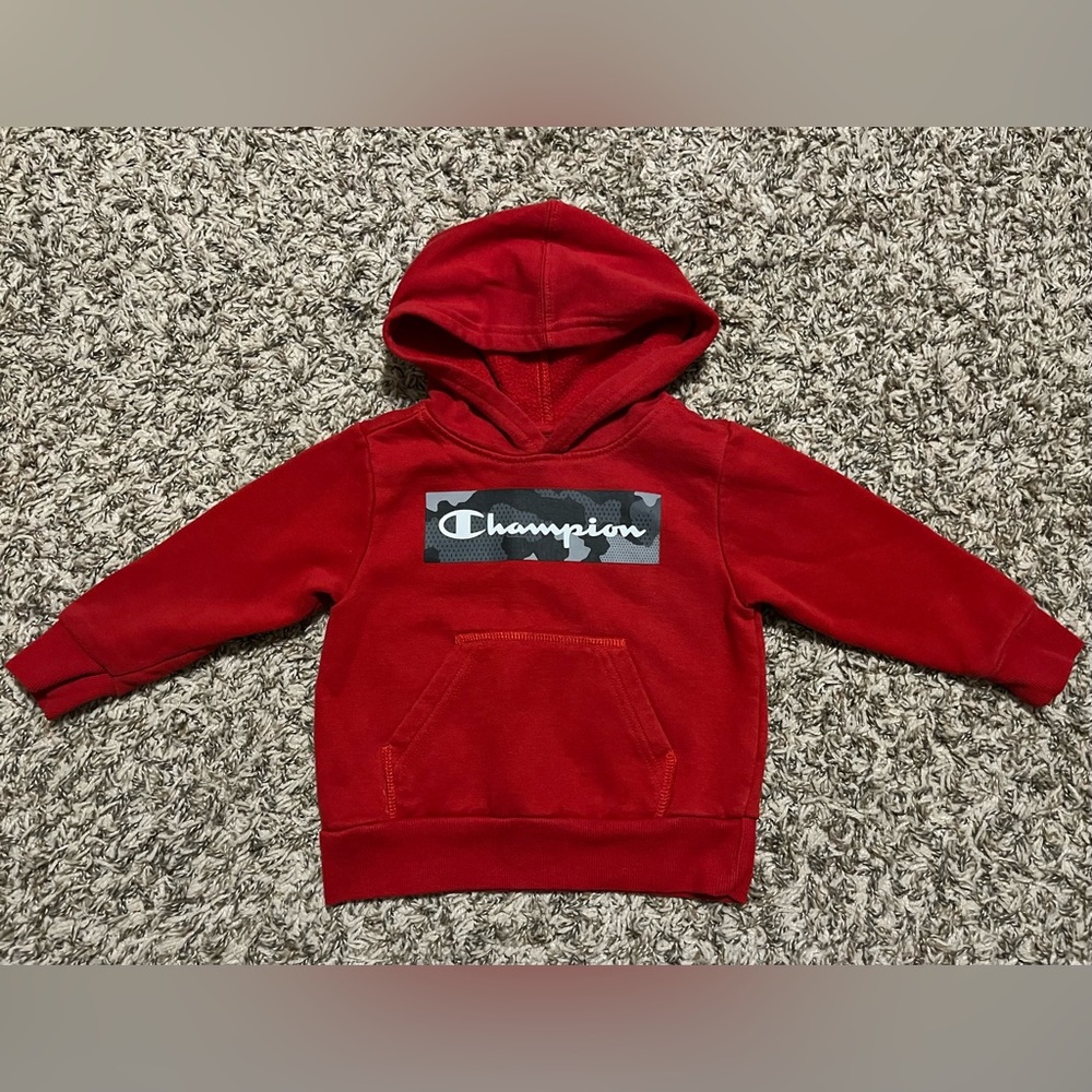 Champion Red Pullover Hoodie Toddler Boy 24 Months